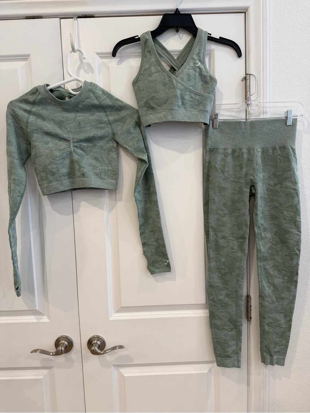 Gymshark Sage Green 3-Piece Women's Active Set size Small